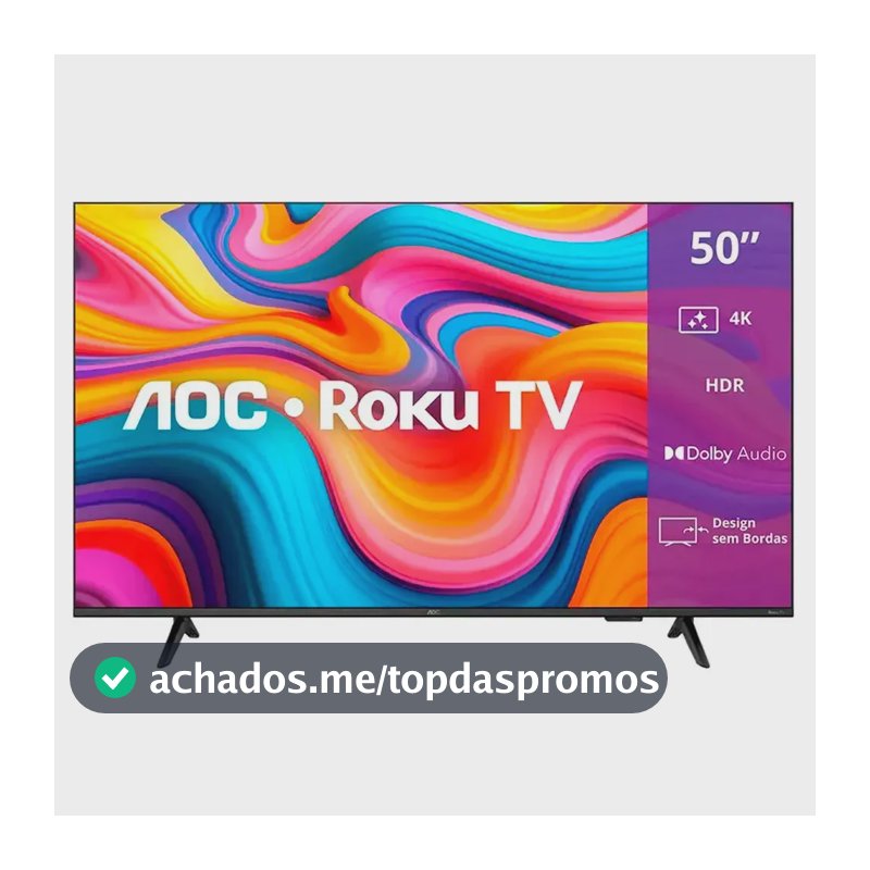 Smart Tv AOC 50'' Roku 4K UHD DLED Wi-Fi Dolby Audio 50U7066