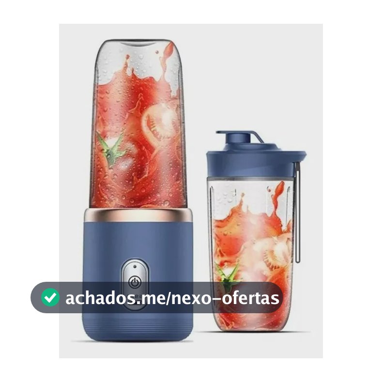 Mini Liquidificador Copo Mixer Elêtrico Batedor Shake Frutas Azul 127v