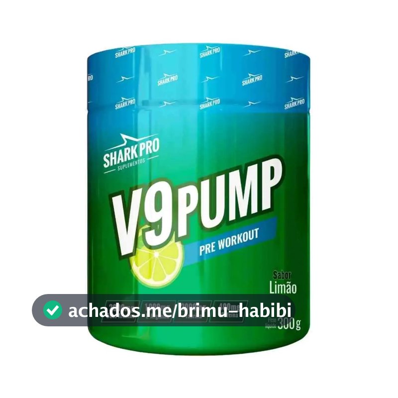 Pré-treino V9 Pump Pote 300g Shark Pro Refrigerante De Limão