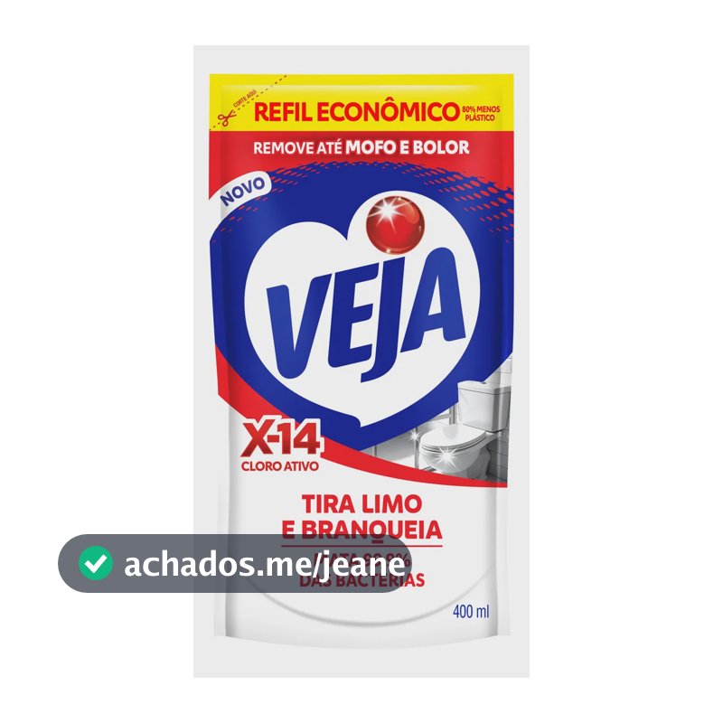 Limpador Tira Limo Veja X14 com Cloro Ativo 400ml Refil