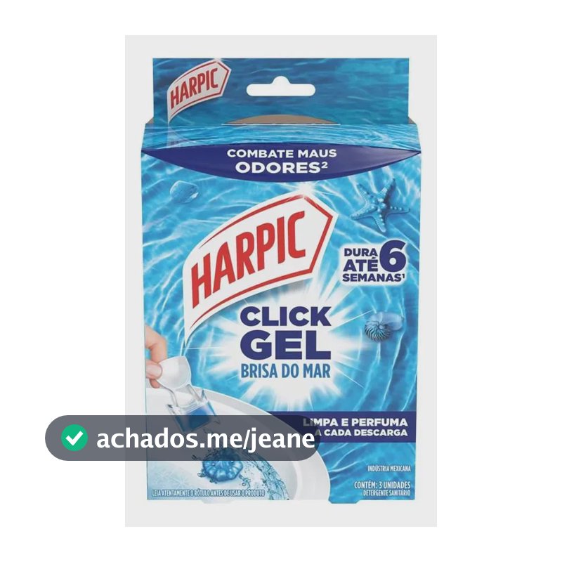 Desodorizador Sanitário Harpic Click Gel Brisa do Mar 3 unidades
