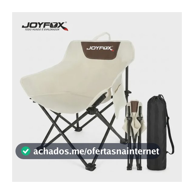 Cadeira De Camping Dobrável Joyfox Lua Acolhoada Reforçada Bege Premium