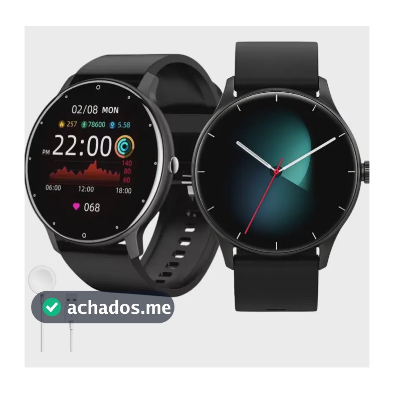 Relógio Inteligente Smartwatch Redondo Peje Pro Amoled Ip68 Preto Mesh
