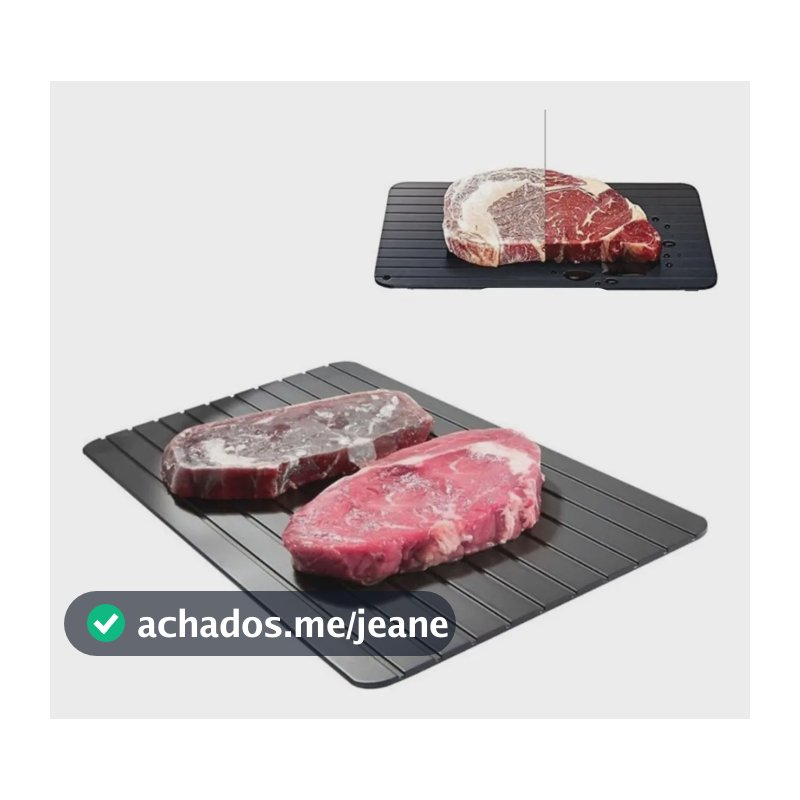 Tábua de Descongelar Defrost Express Carnes Alimentos Alumínio Preto 29.5x20.8 cm