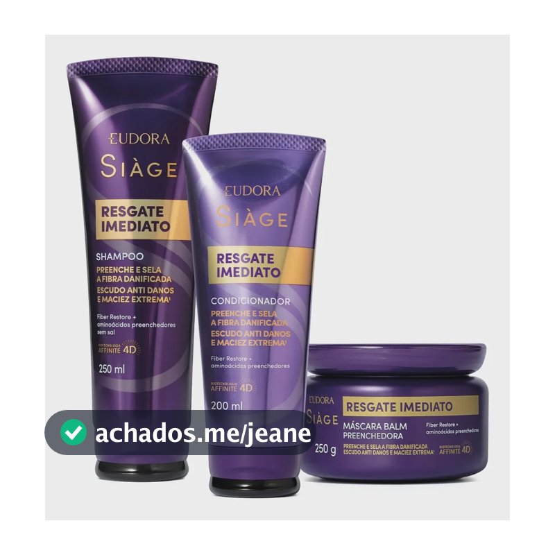 Kit Siàge Resgate Imediato Shampoo + Condicionador + Máscara
