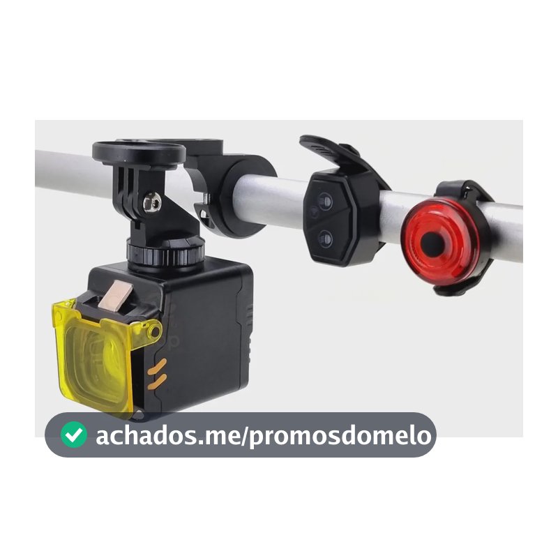Farol Bike Lente Amarela 50w Controle Sem Fio Encaixe Gopro