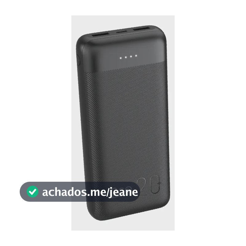 Carregador Portátil Power Bank i2GO 20.000 mah 12W Smart Charge Preto