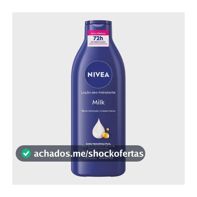 Nivea Loção deo-hidratante Milk 400ml Hidratação Profunda 72h