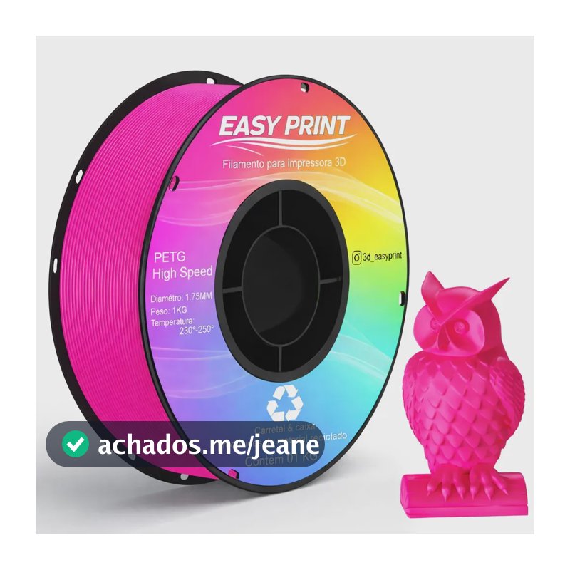 Filamento Petg Easy Print 3d Premium Impressão High Speed E High Fluid 1.75mm Para Impressora 3d Magenta