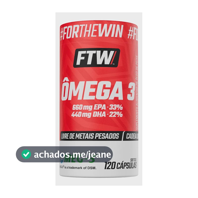 Ômega 3 Óleo De Peixe EPA-540 DHA-360 Meg-3 120 Caps - FTW