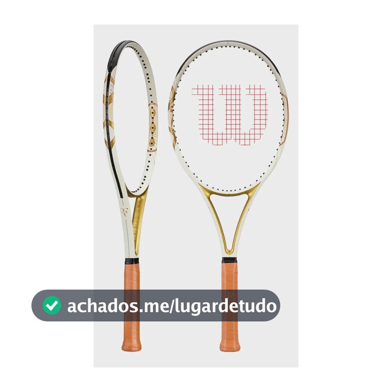 Raquete De Tênis Wilson Rf 01 Hall Of Fame Branco/dourado 3