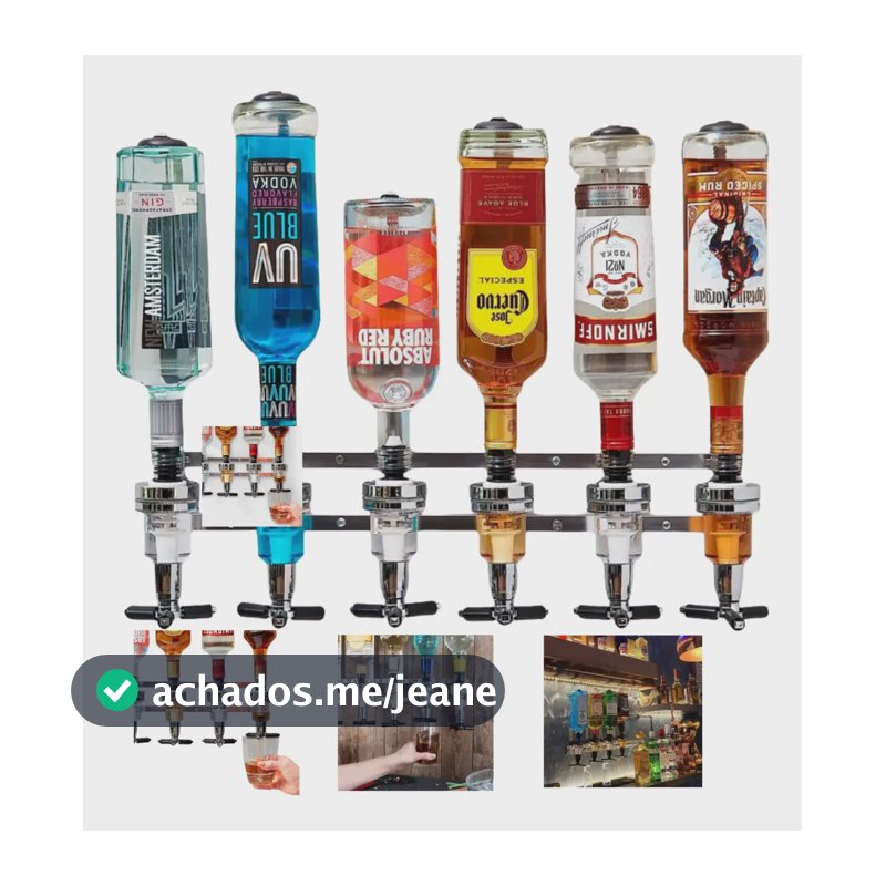 Dosador De Bebidas Dispenser De Parede 6 Garrafas - 45ml Transparente