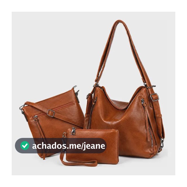 3 Peças Bolsa Transversal Feminina Mochila De Mão Carterira