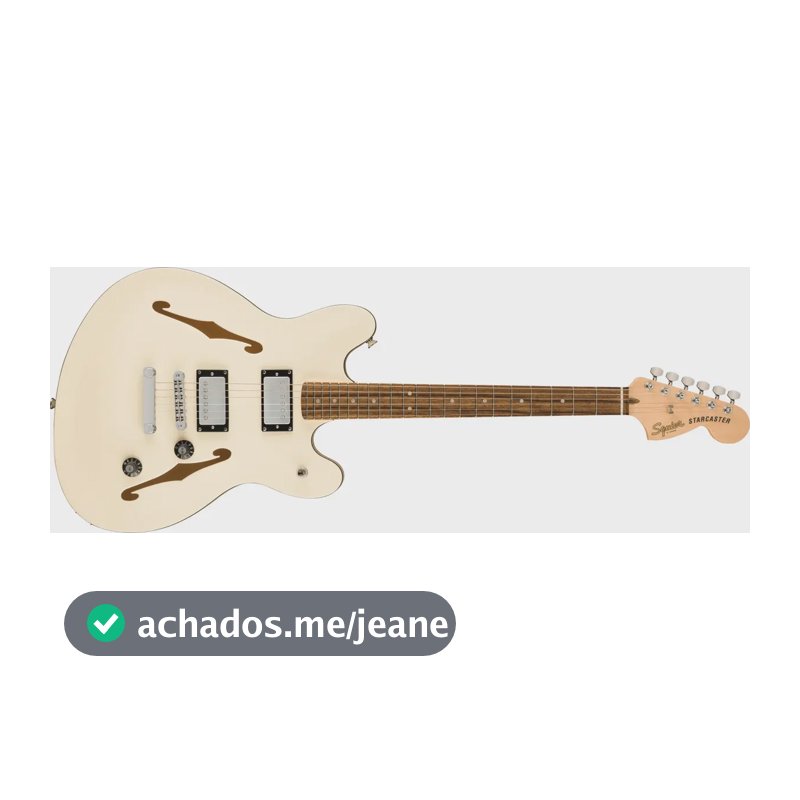 Guitarra Fender Squier Affinity Series Starcaster Deluxe Lau Destro Branco Pau-rosa