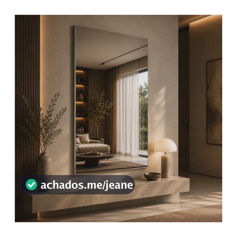 Espelho Mirano Lisboa 80x60cm Design Lapidado Luxo Moderno Suporte