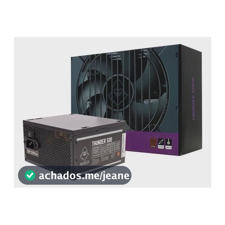 Fonte Mancer Thunder 500w Bronze 80 Plus, Mcr-thr500-bl01 Cor Preto