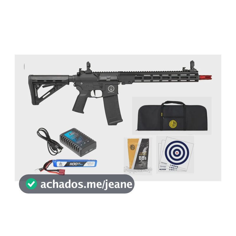 Rifle Airsoft Neptune Shadow Mk16 Urg-i 13  Rossi Ele 6mm Preto 6 Mm