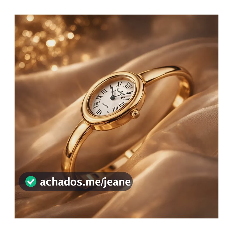 Relógio Feminino Bracelete Pequeno Elegante Oval Vintage Dourado