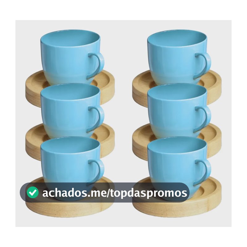 Jogo Xicaras Colorida Porcelana Cafe Expresso 95ml 12 Peças Cor Azul