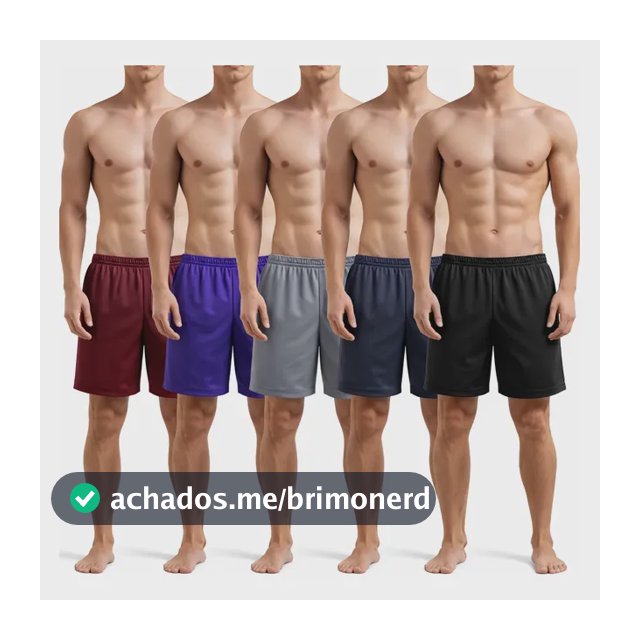 Kit 5 Shorts Masculino Sport Academia Futebol Cores Sortidas