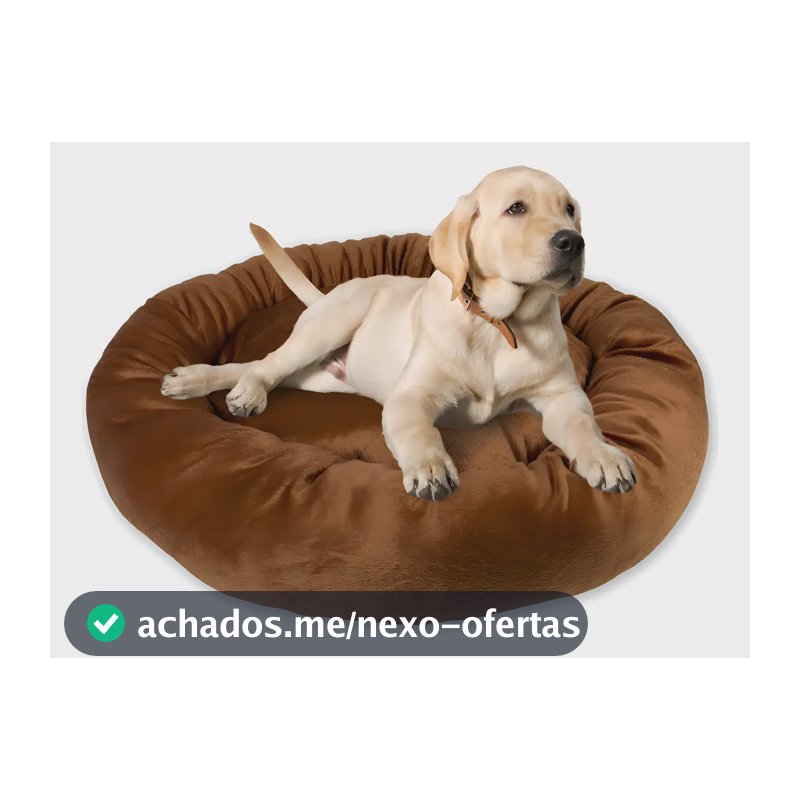 Caminha Pet Redonda De Pelúcia Para Cachorros E Gatos G Cor Marrom