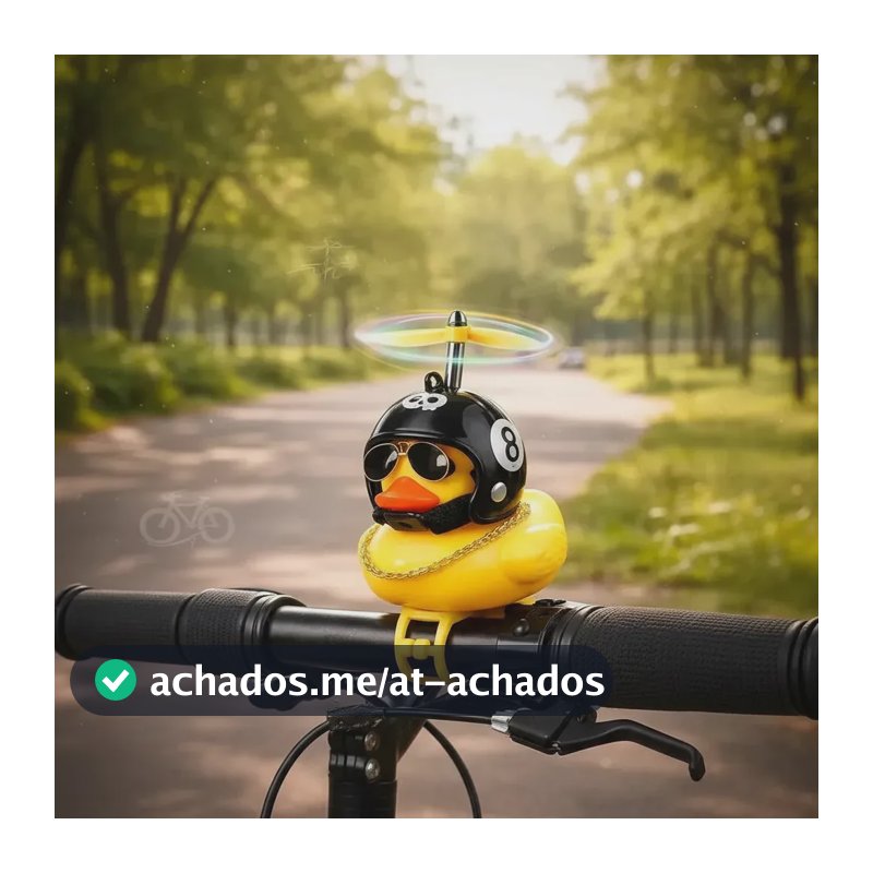 Buzina Patinho Bicicleta Guidão Bike Moto Infantil Decorativa Luz Led Hélice Borracha Resistente Fixação Universal Fácil Instalação Ponte Lar Utilidades