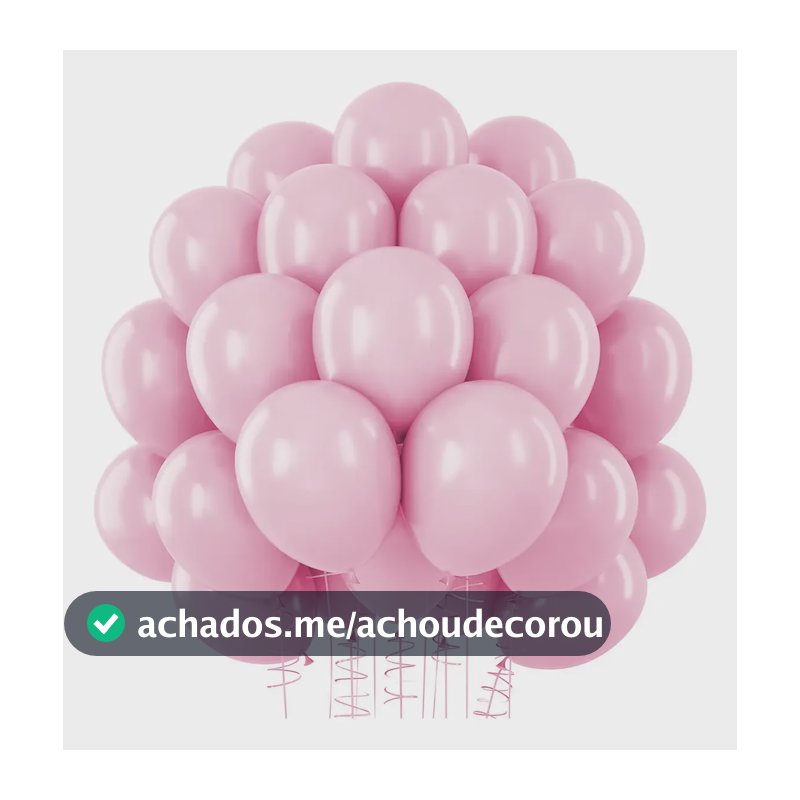 Bexiga Balão Liso 9 Polegadas 50 Unidades Rosa Candy