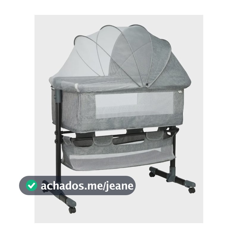 Berço Portátil Bebê Acoplado Co-bed Connect Cinza Maxi Baby