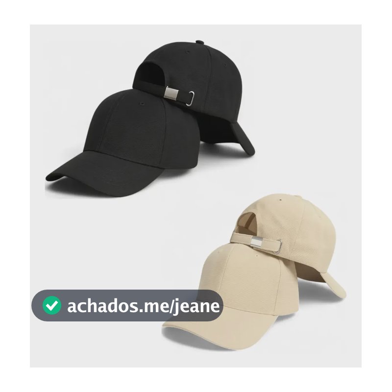 Kit 2 Boné Básico Liso Aba Curva Ajustável Unissex Baseball Preto-bege Un Liso