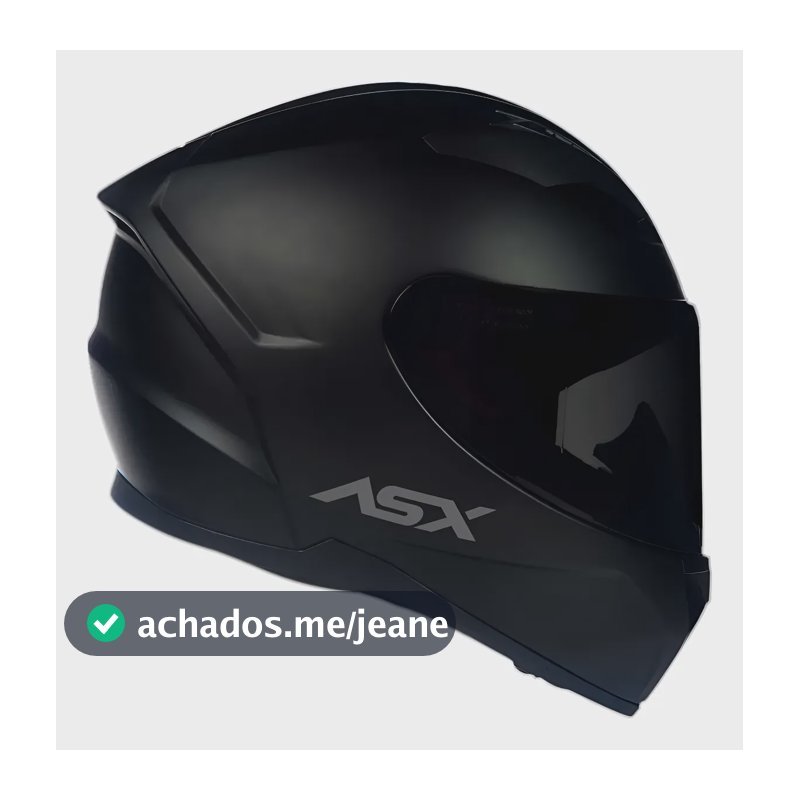 Capacete Asx City Solid Preto Fosco Integral Adulto Preto Monocolor Fosco 61/62