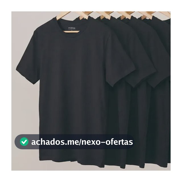 Kit 5 Camisetas Hering Dia A Dia Masculinas Básicas Original Preto Xg