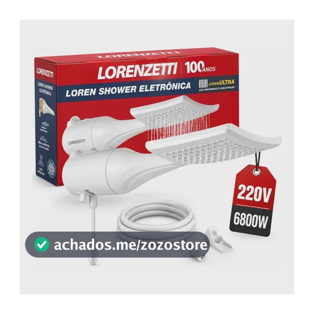 Chuveiro Ducha Lorenzetti Loren Shower Eletrônico Branco 6800w 220V