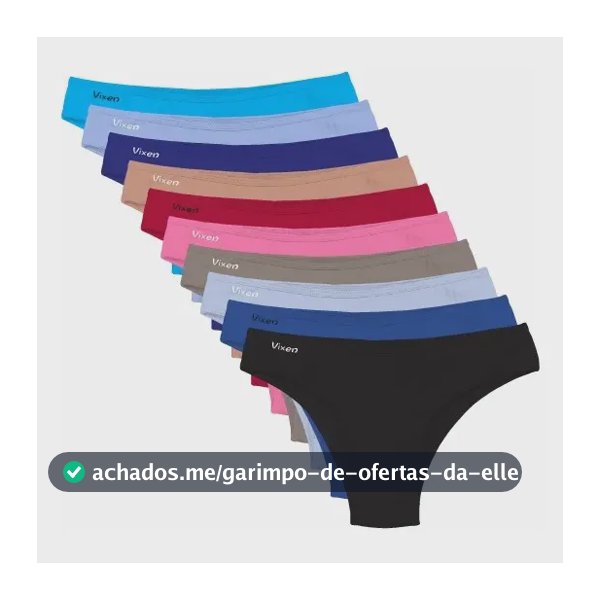 Kit 10 Calcinha Feminina De Algodão Tanga Lisa Conforto Vies