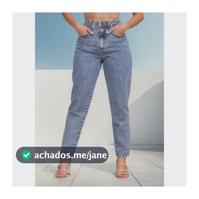 Calça Mom Jeans Feminina Cintura Alta Marmorizada