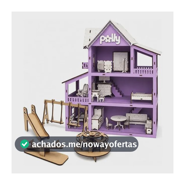 Grupo Paraíso Mdf kit casinha boneca 19 moveis vom parquinho postagem cor lilás