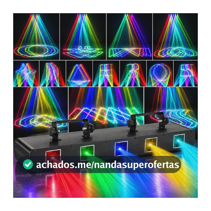 Luz Laser Profissional Foowei JG5 para Palco Com DMX e Animação 3D
