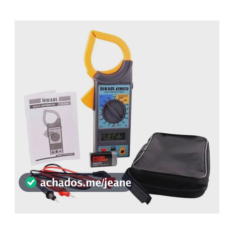 Alicate Amperímetro Digital Ha-3200 Cat Ii 1000v Hikari