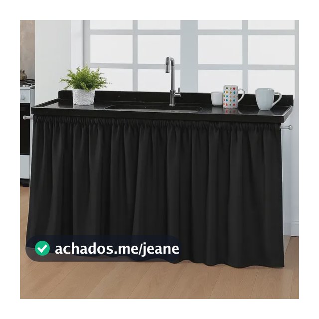 Cortina Pia Oxford Cozinha  1,50 Metros Por 80 Cm De Altura