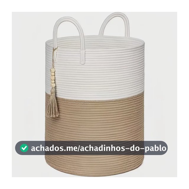 Cesto Organizador De Corda Algodão Para Sala 58 L Grande Branco