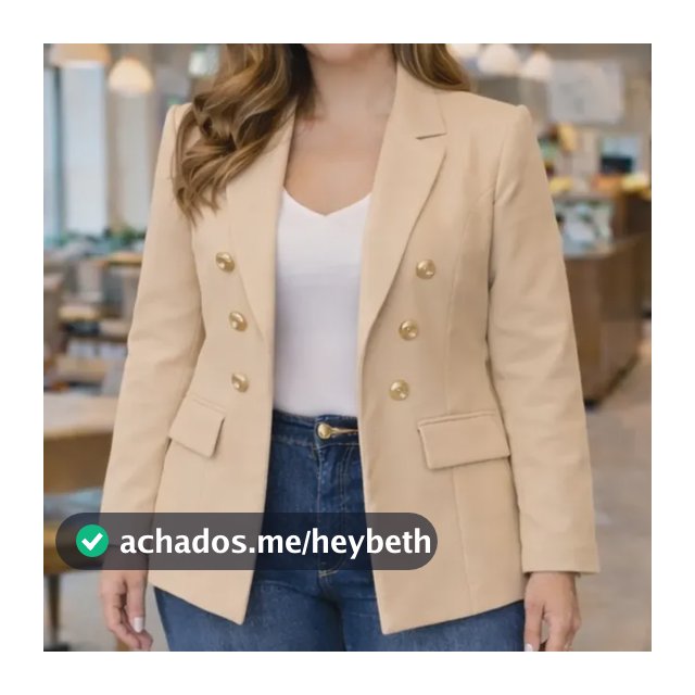 Blazer Feminino Em Alfaiataria Com Botões Plus Size G1 Ao G3