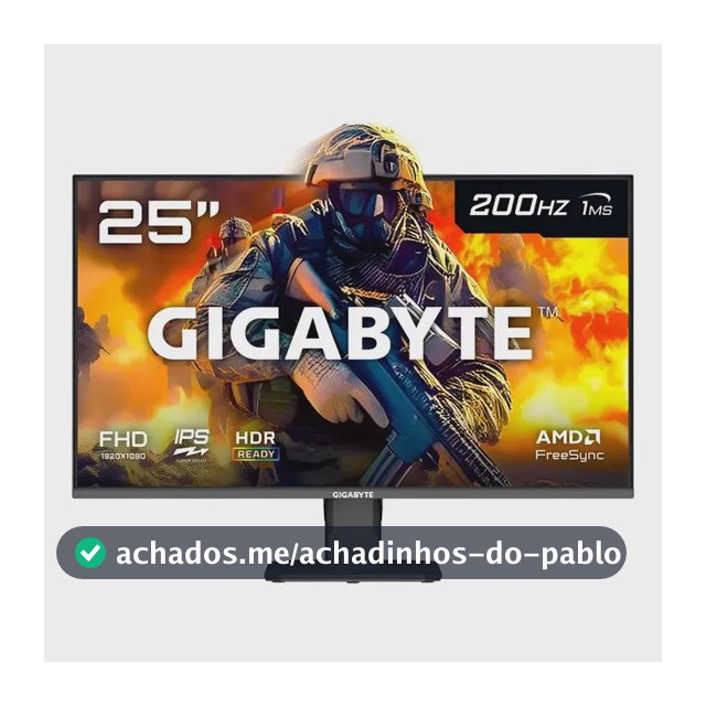 Monitor Gamer Gigabyte 25 Fhd 200hz 1ms Ips Vrr Freesync