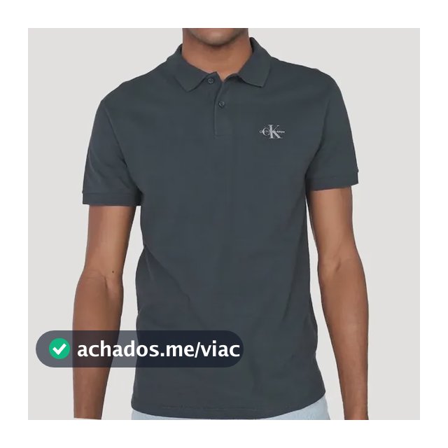 Polo Calvin Klein Jeans Piquet Regular Re Issue Azul Marinho