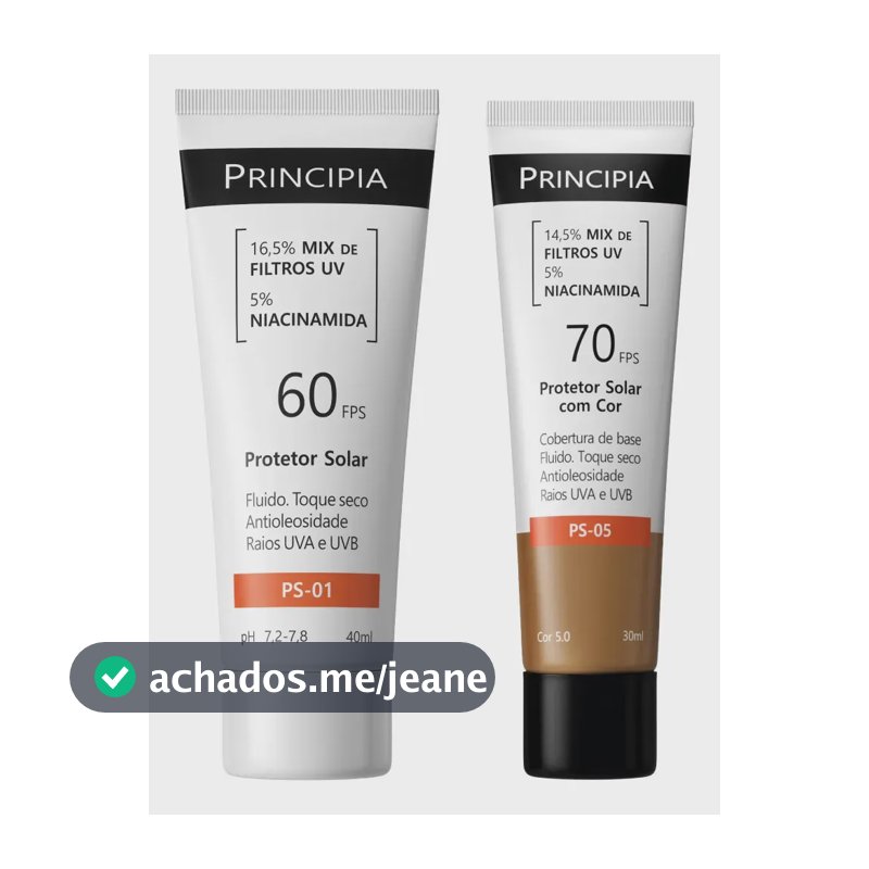 Principia Kit Protetor Solar Fps 60 Sem Cor + Fps 70 Cor 5.0