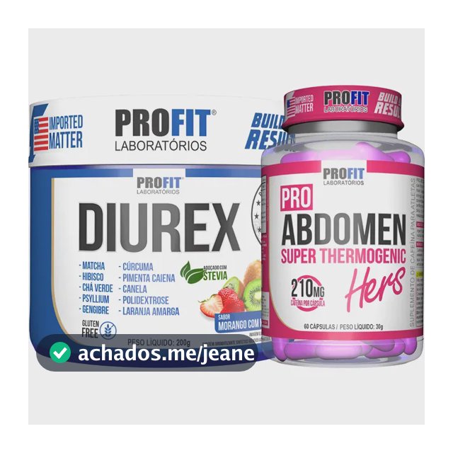 Kit Diurético Diurex 200g + Termogênico Pro Abdomen Hers Frutas Vermelhas