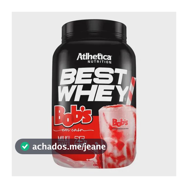 Proteína Atlhetica Nutrition Best Whey Bob's Em Pó Sabor Milkshake De Morango Bobs X 900g