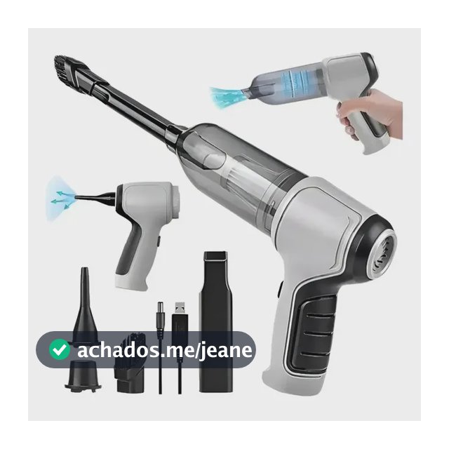 Mini Aspirador De Pó Portátil Recarregável Soprador Premium Cinza 127/220v