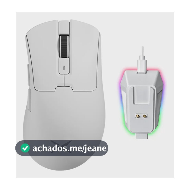 Delux M900pro Mouse Gamer Sem Fio 8000hz Paw3395 Com Dock Cor Branco