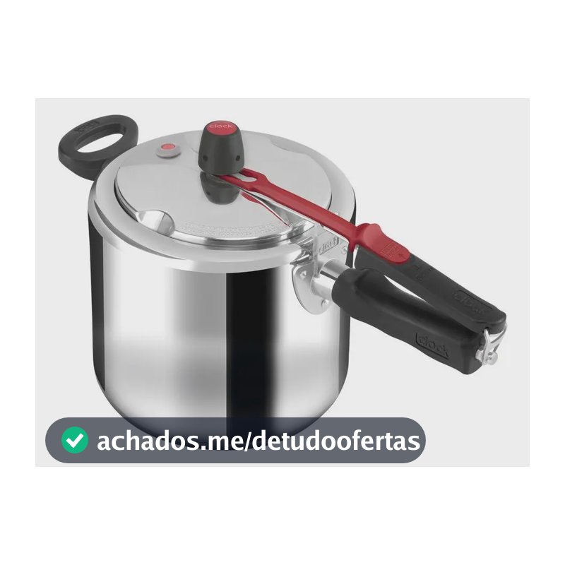 Panela de Pressão Clock Eco 7L Alumínio Polida 3 Sistemas de Segurança