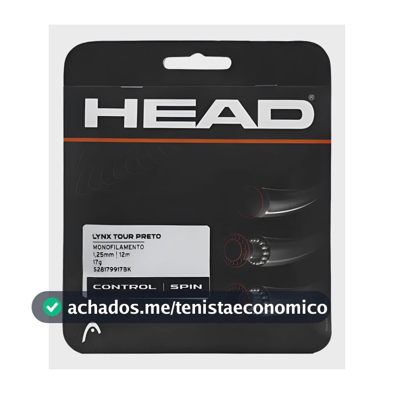 Corda Head Lynx Tour 1.25mm Copolímero de poliéster Preto - Set Ind. 12 M 1.25 Mm Preto