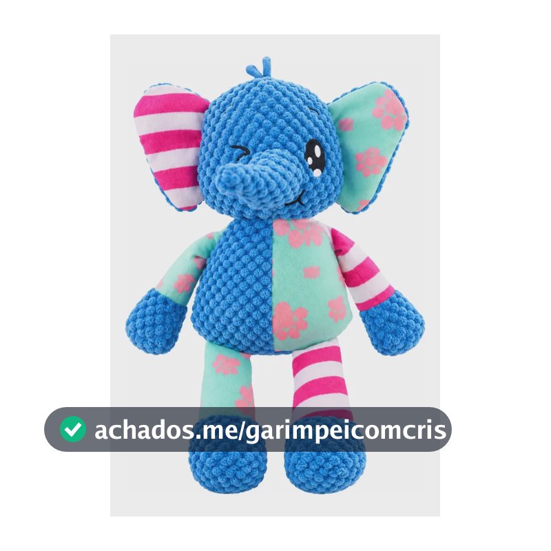 Brinquedo Pelúcia Mordedor Elefante Com Apito para Cães e Gatos